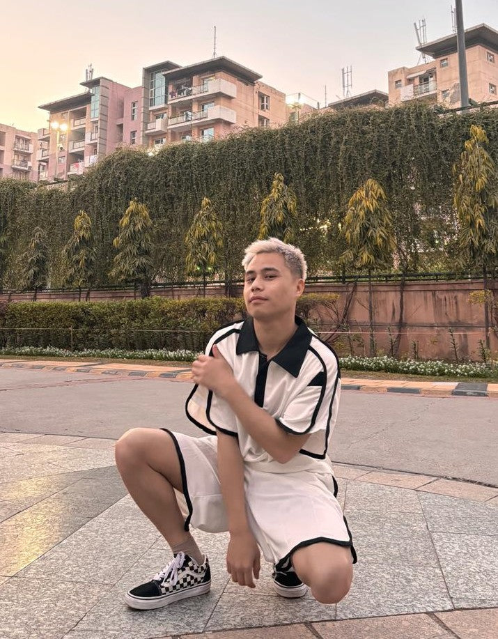 C-Drama Inspired Casual Luxe - Modern Athletic Polo T-Shirt with Contrast Piping – BASIC