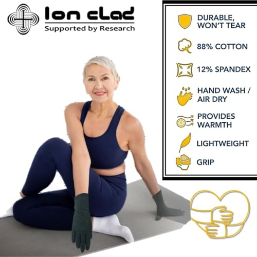 Ion Clad Scientist Developed Gloves for Men & Women | Full Finger Arthritis Compression | Ideal for Pain Relief | Carpal Tunnel | Reynaud’s & Poor Circulation