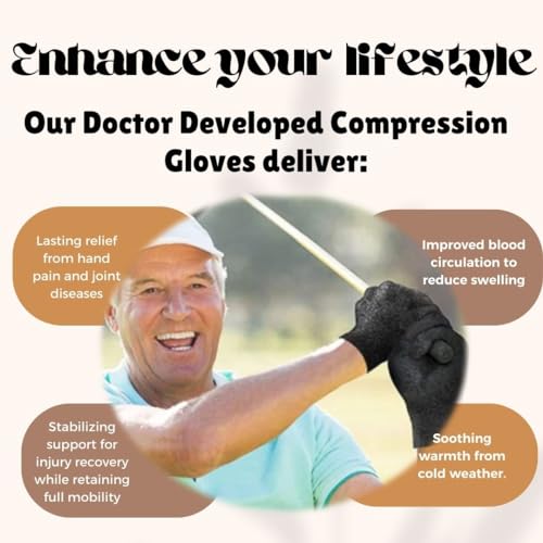 Ion Clad Scientist Developed Gloves for Men & Women | Full Finger Arthritis Compression | Ideal for Pain Relief | Carpal Tunnel | Reynaud’s & Poor Circulation