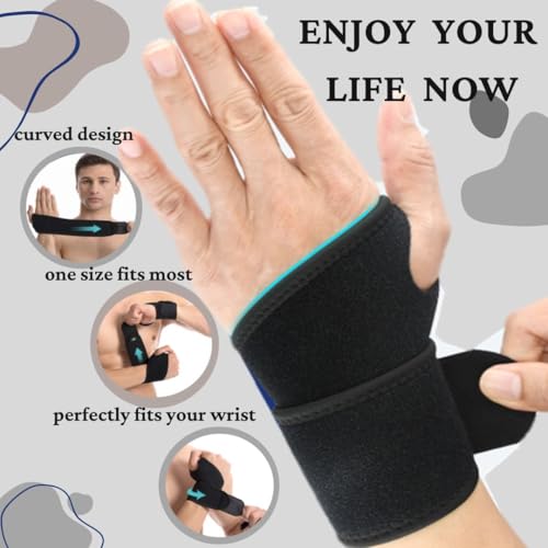 Ion Clad Scientist Developed Copper Lined Wrist Brace/Wrap - Support for Sports, Weightlifting, Tendonitis, Carpal Tunnel Arthritis, Pain Relief-Wear Anywhere-Adjustable (Black, Single) Left